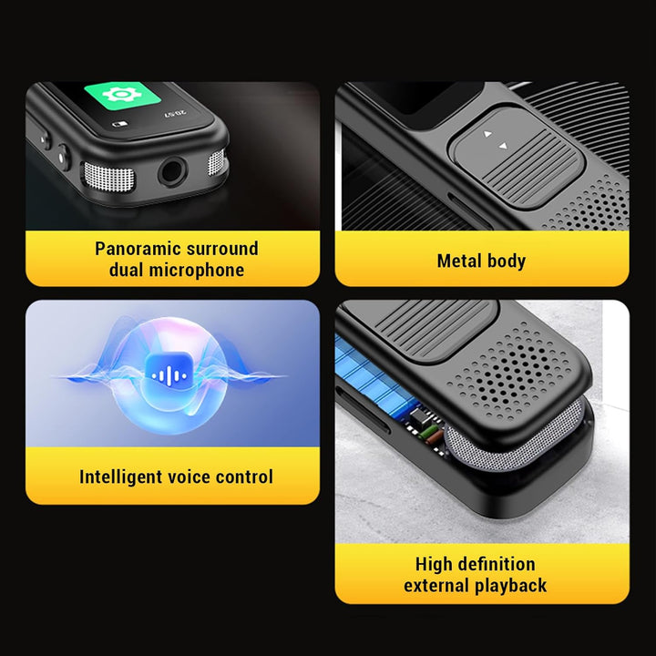 Kleiner Diktiergerät, Digitaler Diktiergerät, 80 Stunden, 3072 Kps, Rauschunterdrückung, USB C Sprac