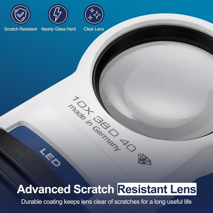 Eschenbach Optik Lupe Handlupe mit LED-Beleuchtung mobiluxLED Vergrösserung: 10x Linsengrösse: (Ø) 3