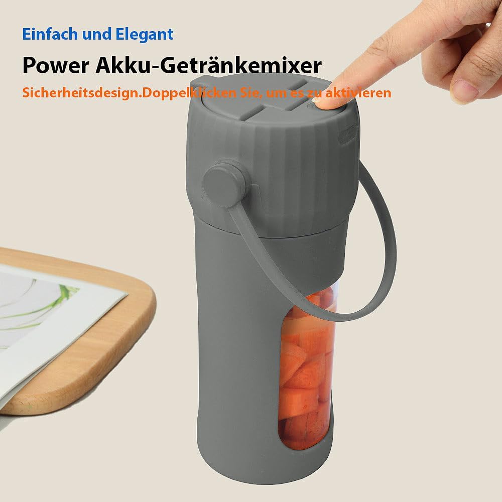Rosenstein & Söhne Standmixer: Power Akku-Getränkemixer 100 W, 6 Klingen, 1.500 mAh, BPA-frei, USB-C