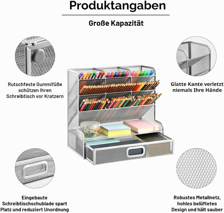 Marbrasse Mesh-Schreibtisch-Organizer, multifunktionaler Stifthalter, Stift-Organizer für Schreibtis