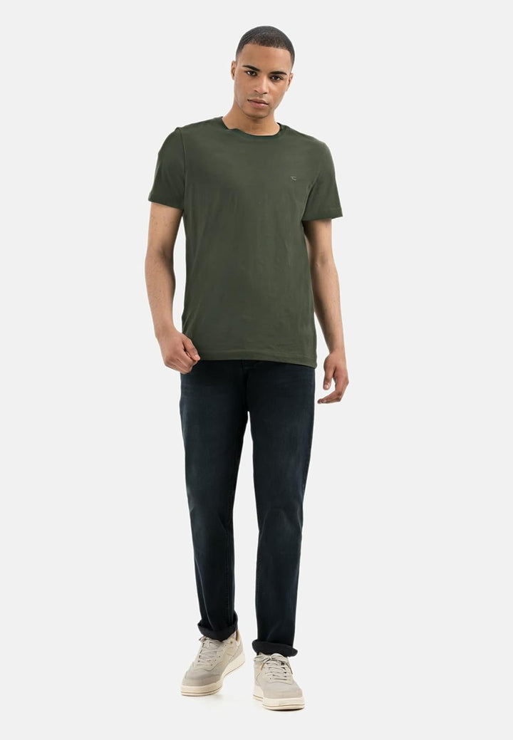 camel active Herren Relaxed Fit 5-Pocket Jeans mit leichten Used-Effekten 34W / 32L Dunkelblau, 34W