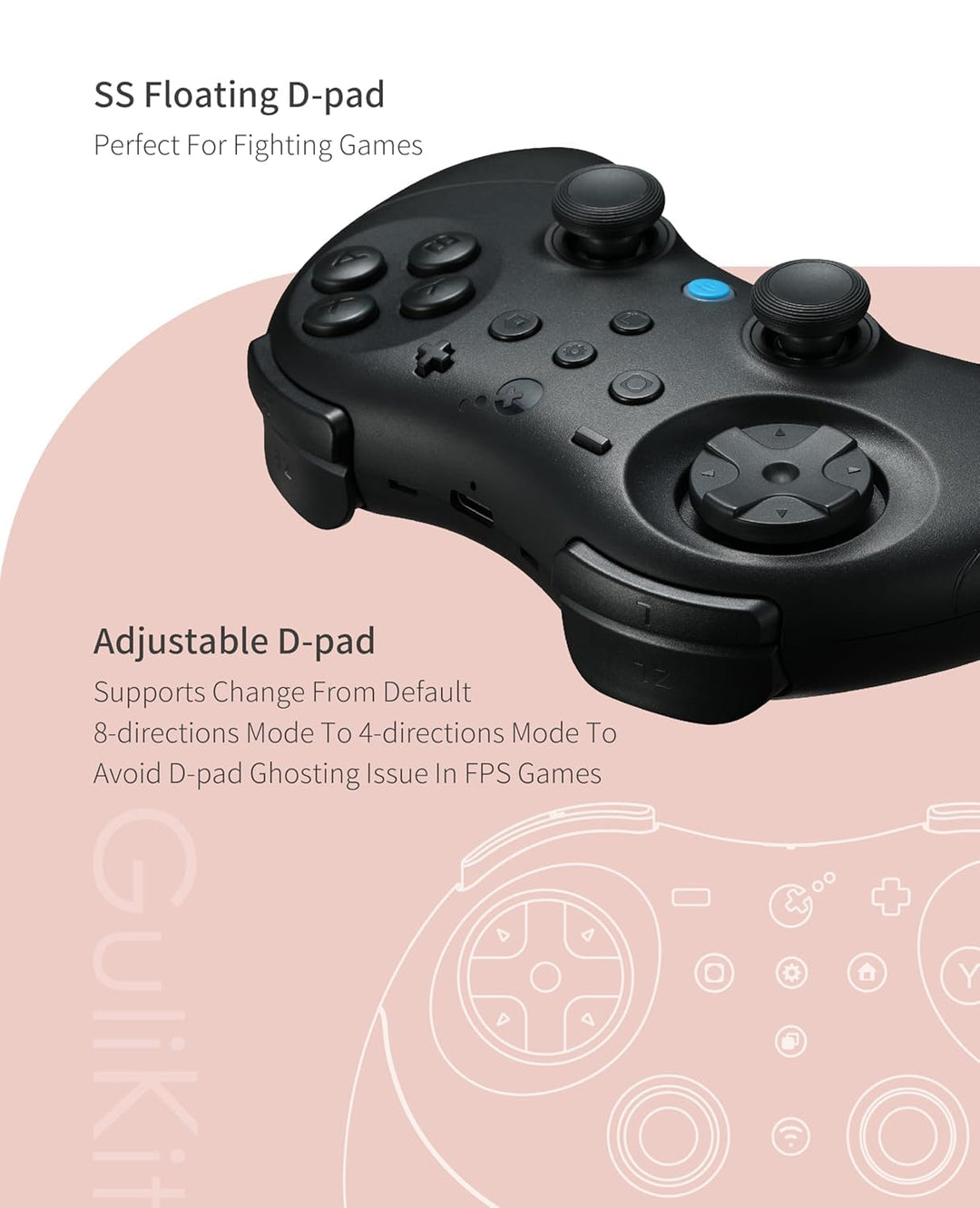 GuliKit Elves 2 Pro Wireless Controller für Switch,Switch 2,Windows,iOS,Android, with Hall Effect Jo