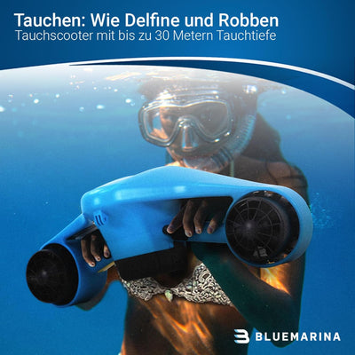 Bluemarina Tauchscooter Orca | Seascooter - 2 x 500 Watt Motoren - 3 Geschwindigkeiten - Topspeed 5.