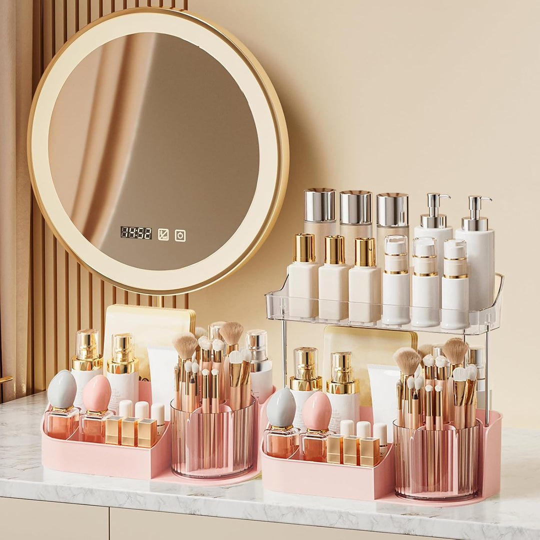 DASITON Make Up Kosmetik Organizer, 360° drehbarer Make Up Pinsel Organizer, Schmink Aufbewahrung fü