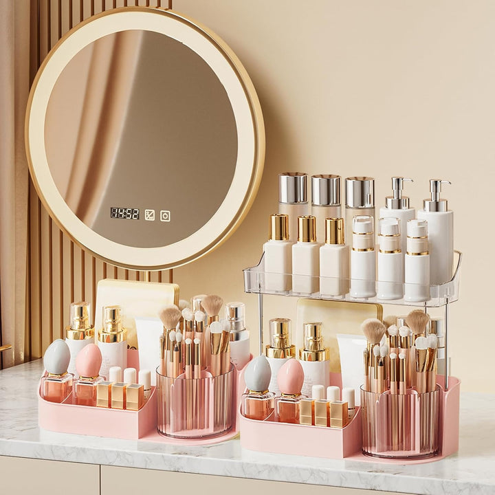 DASITON Make Up Kosmetik Organizer, 360° drehbarer Make Up Pinsel Organizer, Schmink Aufbewahrung fü