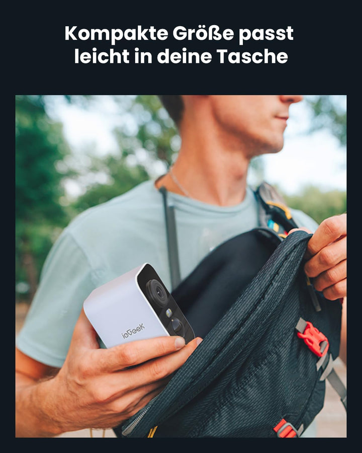 ieGeek Tragbare 4G Überwachungskamera mit SIM Karte, Magnetische Sicherheitskamera für Reisen ohne W