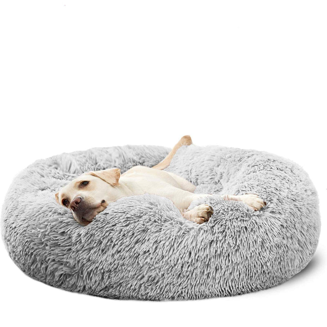 HACHIKITTY Beruhigendes Donut-Hundebett, kuschelig, Hundebett für mittelgrosse und grosse Hunde, ber