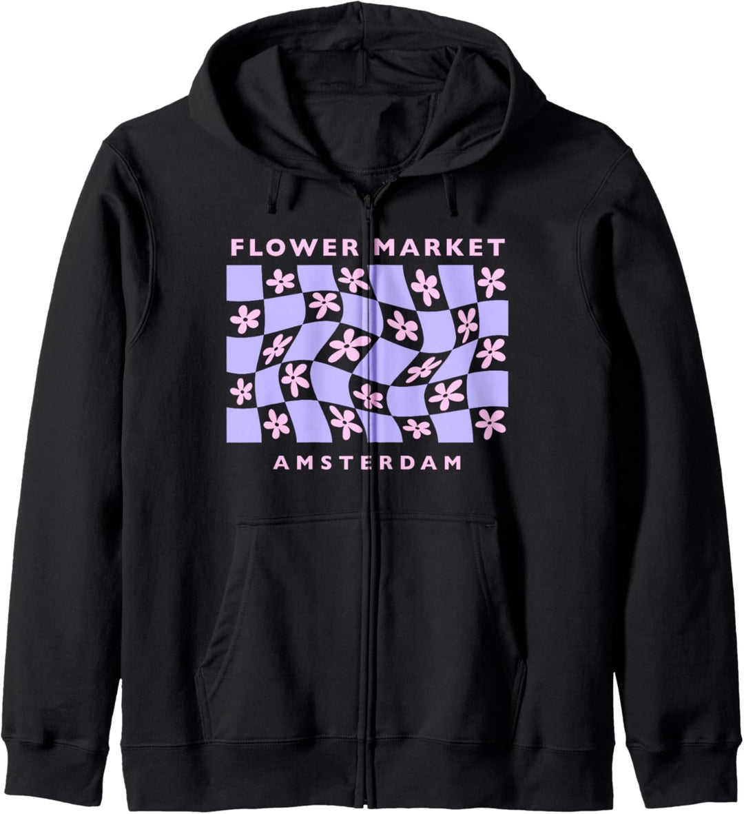 Dänische Pastell Ästhetische Kopenhagen Blumenmarkt Karo Twist Kapuzenjacke