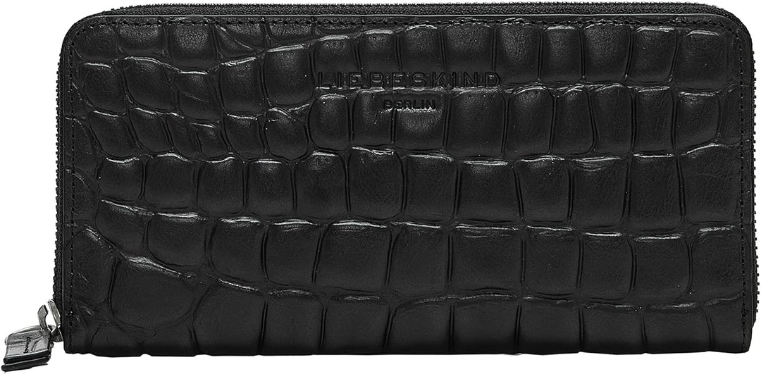 Liebeskind Berlin Damen 899-Gigi20-Croco-Black Travel Accessory Wallet Large (HxBxT 10cm x 19cm x 2c