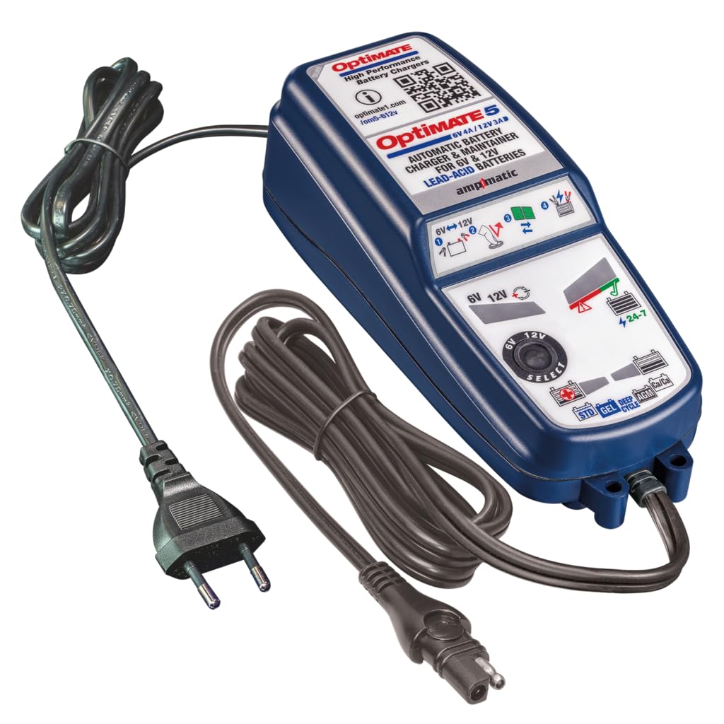 OptiMate 5 Select, TM320, 8-stufiges gekapseltes batterieschonendes 6V 4A / 12V 3A Lade- & Wartungsg
