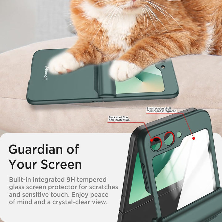 Miimall Kompatibel mit Samsung Galaxy Z Flip 6/Flip7 FE Hülle mit Scharnierschutz Magnetischer [Exte