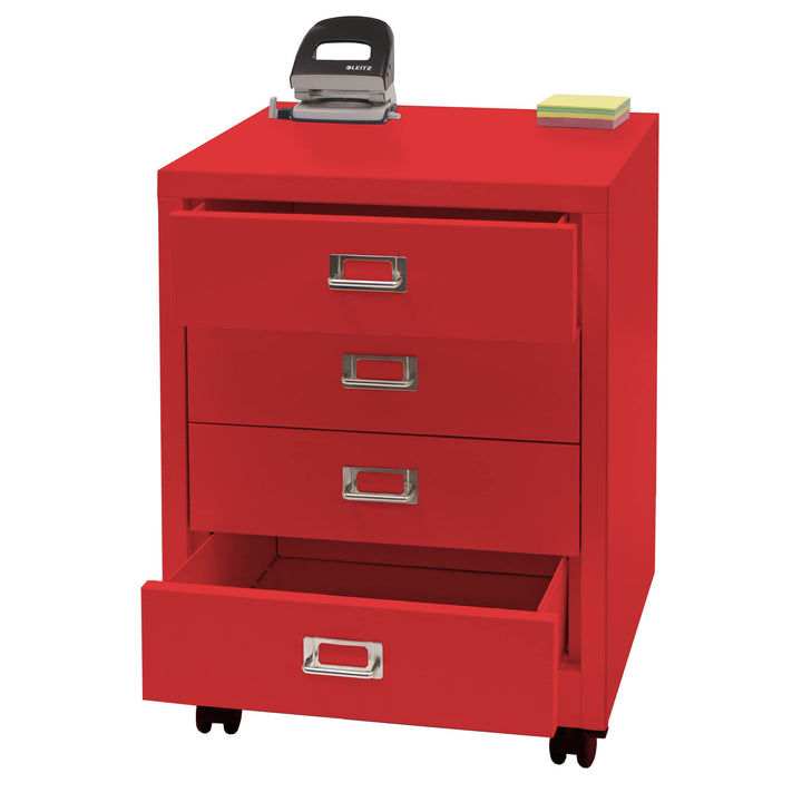 Mendler Rollcontainer HWC-L49, Schubladenschrank Stahlschrank Aktenschrank, Metall 55x40x41cm 4 Schu