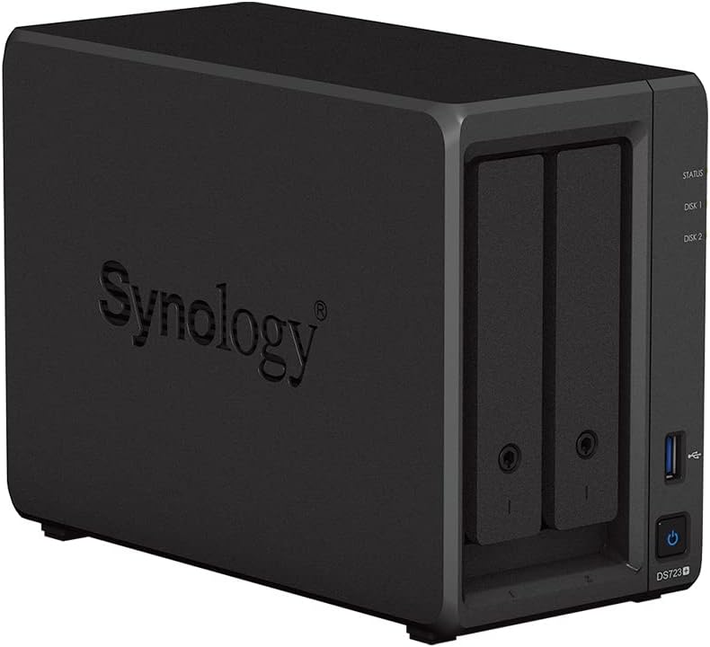 Synology DS723+ 2-Bay Diskstation NAS (AMD Ryzen™ 4 Threads R1600 Dual-Core 2GB Ram 2xRJ-45 1GbE LAN