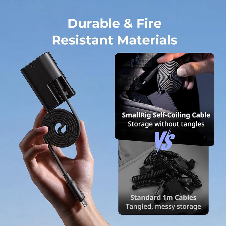 SMALLRIG LP-E6P USB-C-Dummy-Akku für Canon, magnetisches Spiralkabel - 6414