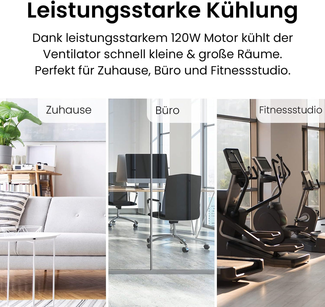 Pro Breeze 50 cm Bodenventilator aus Chrom, Ventilator mit 3 Geschwindigkeitsstufen und verstellbare