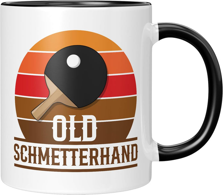 Lustige Tischtennis Tasse | Old Schmetterhand Retro Design | Geschenkidee für Ehemann, Vater, Opa Sc