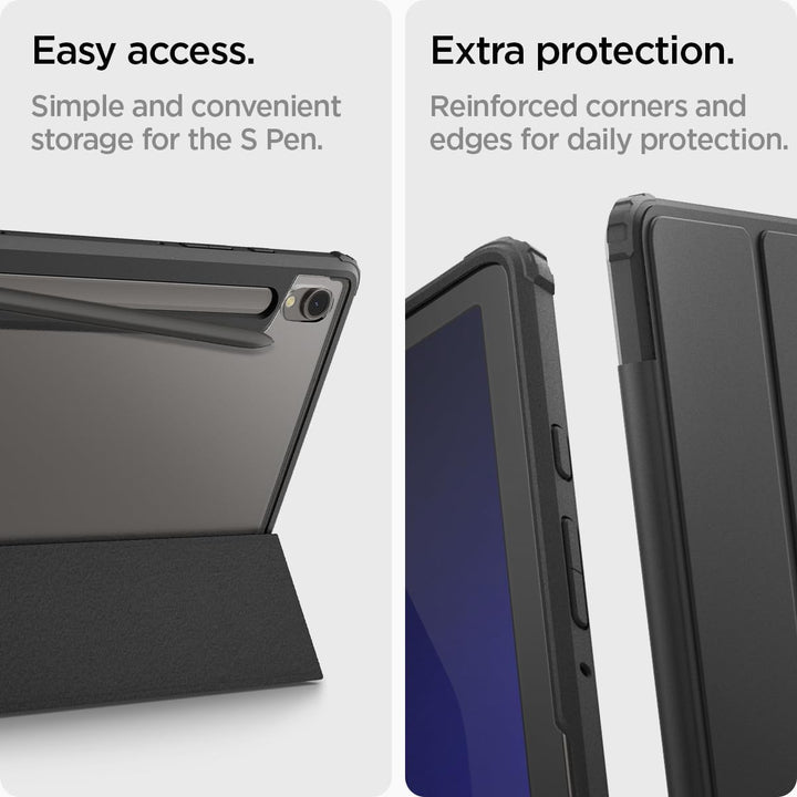 Spigen Ultra Hybrid Pro Entwickelt für Samsung Galaxy Tab S9 Hülle (2023) - Schwarz, Schwarz