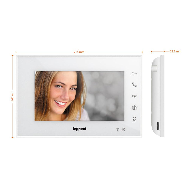 LEGRAND, EASYKIT WiFi-Video-Innenstelle, 7"-Hochglanz-Farbmonitor, Sensortasten, Smartphone-Anbindun