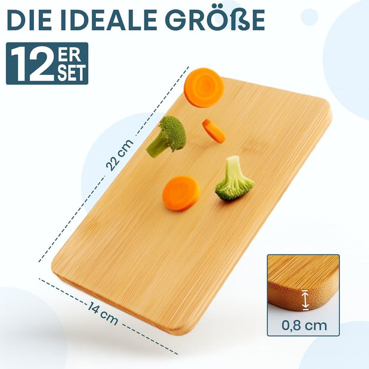 breakboard Frühstücksbrettchen 12er-Set by Molunda - 22 x 14 x 0,8 cm Frühstücksbretter - antibakter