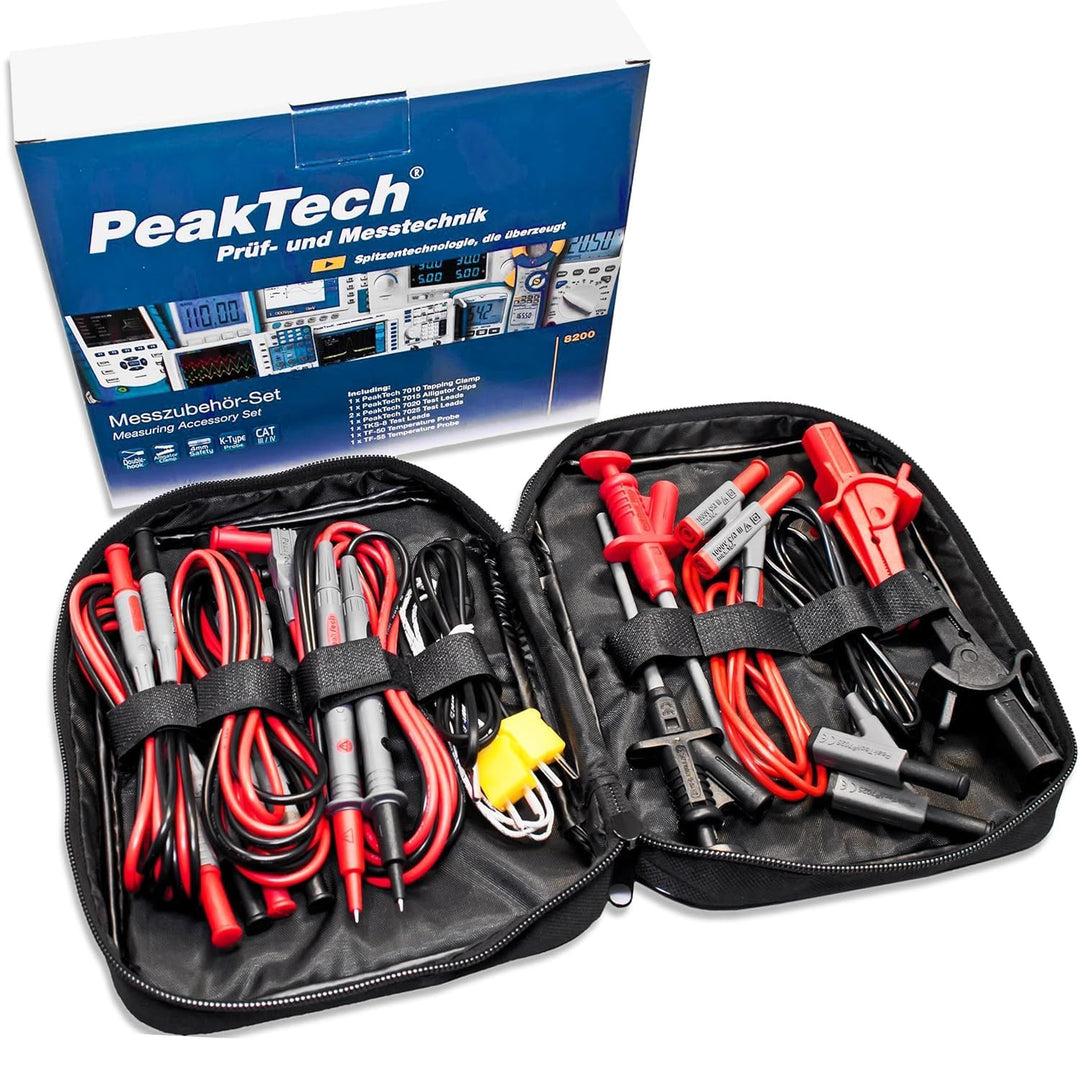 PeakTech 3441 – True RMS Digital Multimeter- CAT III 1000V, Blau & Peak Tech P 8200 – Messzubehör Se