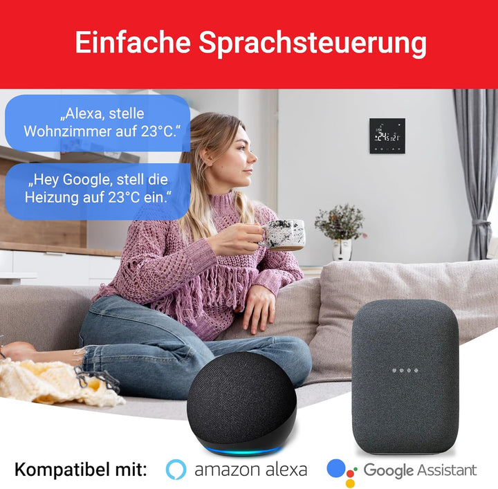 Elektrobock PT740B-EI Raumthermostat mit WiFi | Smartes Thermostat für Fussbodenheizung & Elektrohei