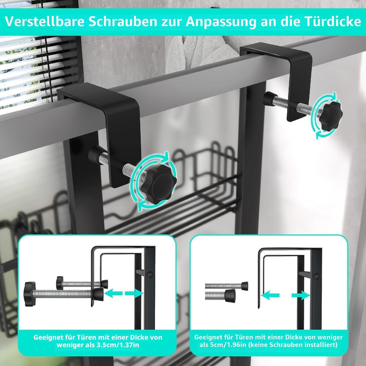 HapiRm Duschablage zum Hängen Dusch Hängeregal - Verstellbare 4 Etagen Duschregal zum Hängen über de