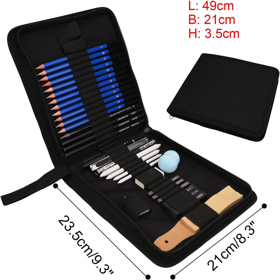 36Stück Skizzierstifte Set,Sketching Pencil Zeichenset Bleistifte Skizzieren Zeichenstifte Profi Art