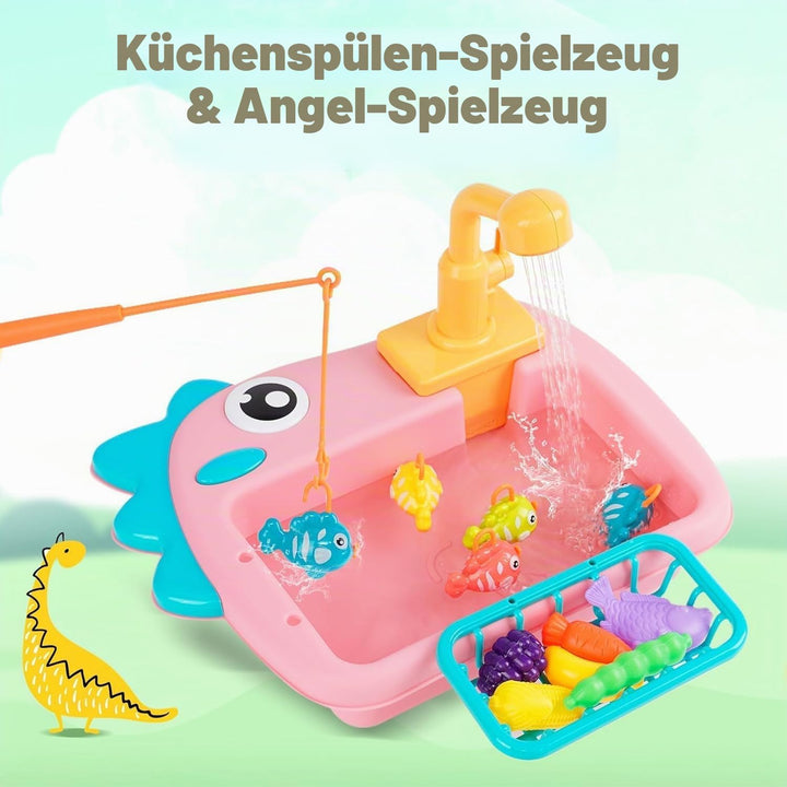 Küchenspüle Spielzeug Set, Waschbecken Kinder, Kinderspielzeug Rollenspiel für Kinder