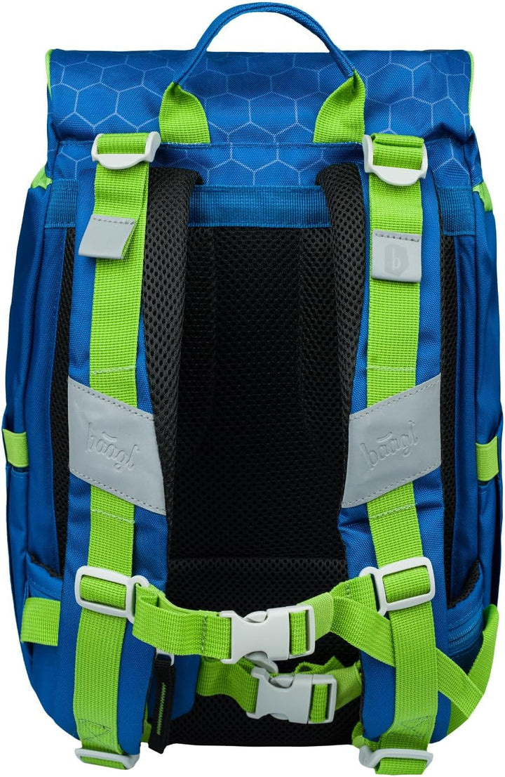 Baagl Schulranzen Jungen ab 1. Klasse, Airy Schultasche Set 5 -Teilig, Grundschule Schulrucksack für