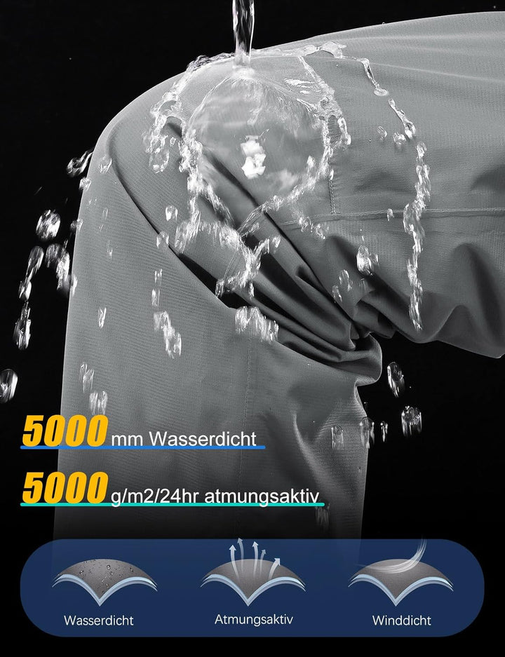 Herren Hose Wasserdicht Regenhose Leichte Winddichte Fahrrad für Outdoor Mesh Atmungsaktiv Arbeitsho