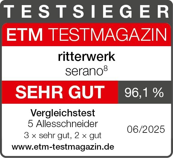 ritter serano 8 Elektrischer Allesschneider & Brotschneidemaschine aus Vollmetall, Made in Germany