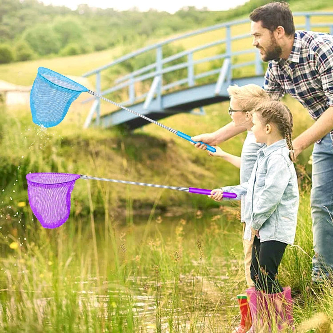 LATERN 6 Stücke Teleskopisch Schmetterlingsnetz Fischernetze Ausziehbar von 37 bis 86cm für Kinder d
