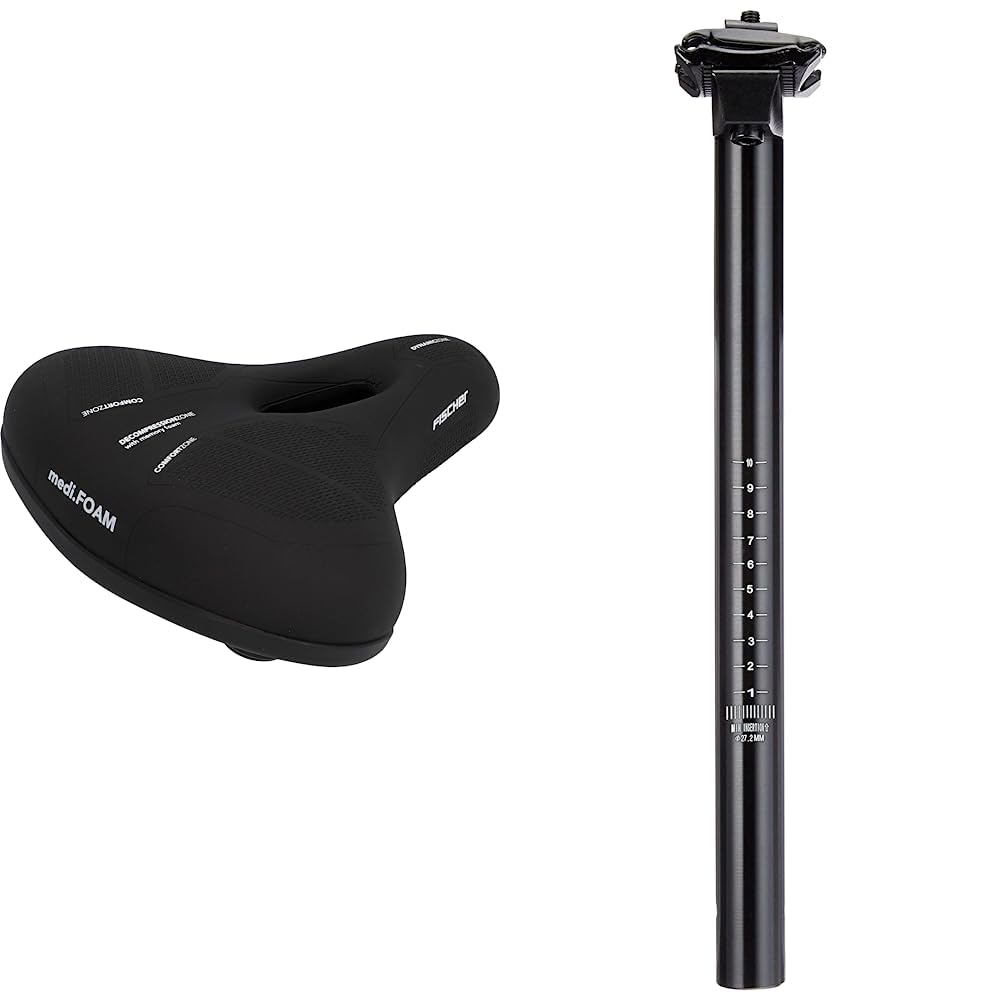 FISCHER Sattel Memory Foam | Druckentlastung durch Schaumeinlage | City, Trekking und MTB City Bundl