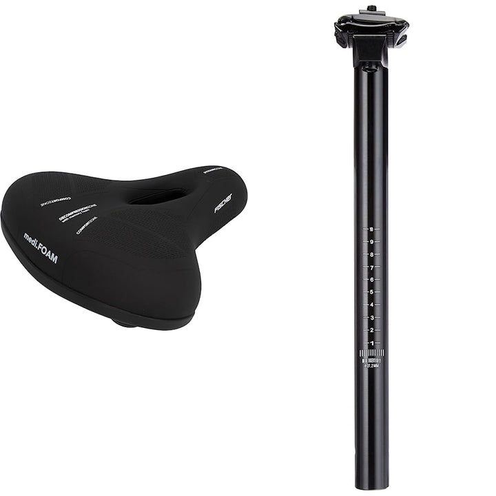 FISCHER Sattel Memory Foam | Druckentlastung durch Schaumeinlage | City, Trekking und MTB City Bundl