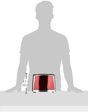 Russell Hobbs Toaster [für 2 Scheiben] Luna Edelstahl Rot (extra breite Toastschlitze, inkl. Brötche