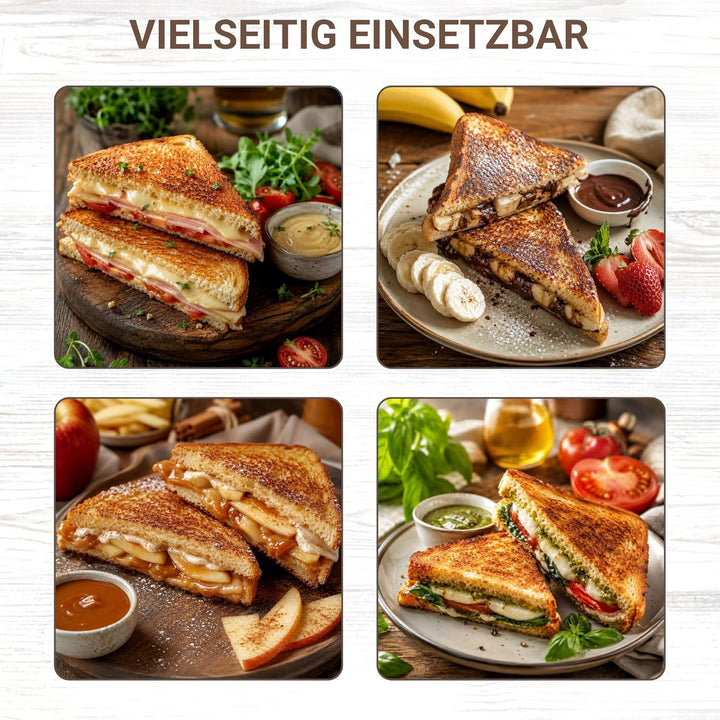 Syntrox Germany Keramik Sandwichmaker Drizle | Sandwich Toaster | Thermostat | Antihaftbeschichtet,