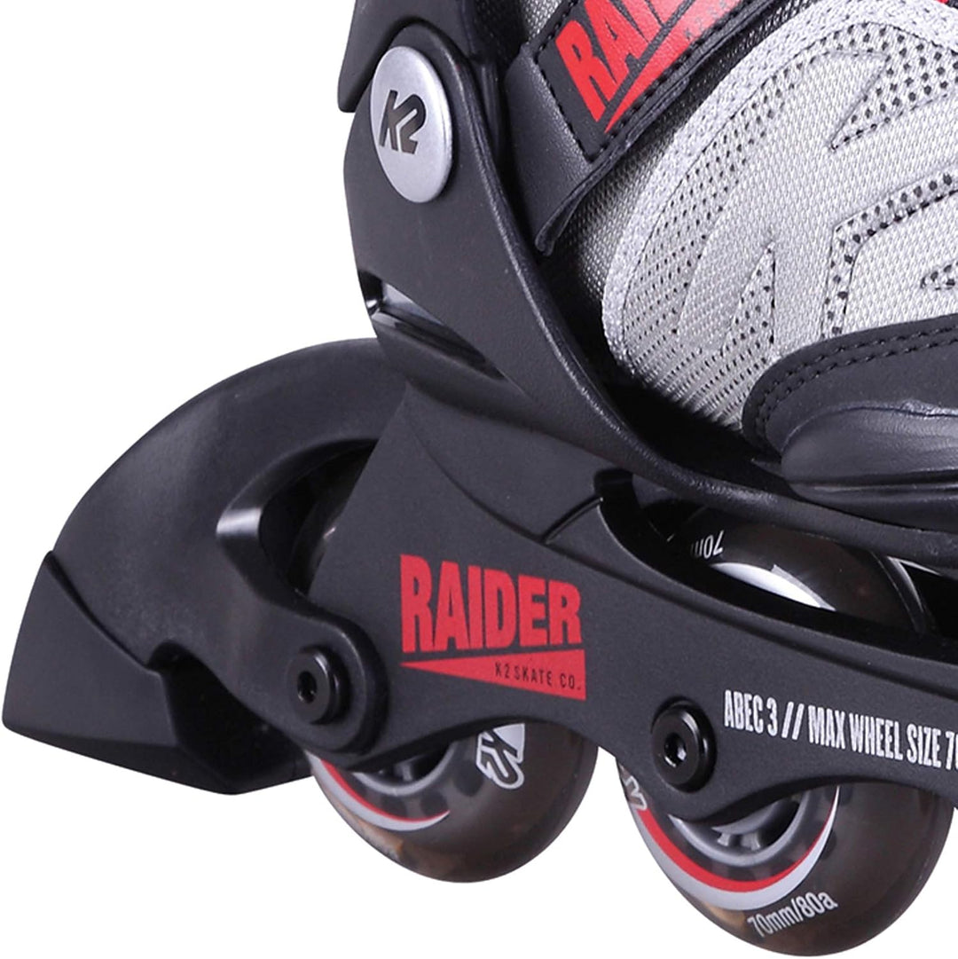 K2 Jungen Raider Inline Skates L (EU: 35-40 / UK: 3-7 / US: 4-8) grey - red, L (EU: 35-40 / UK: 3-7