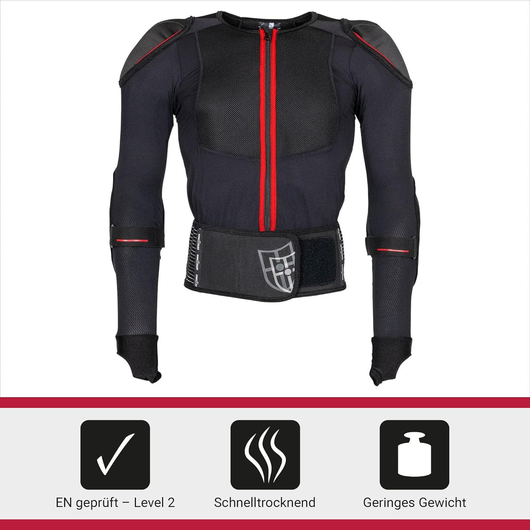 SUPER SHIELD Protektorenjacke, Rückenprotektor, Ellenbogenprotektoren & Schulterprotektoren, Level 2