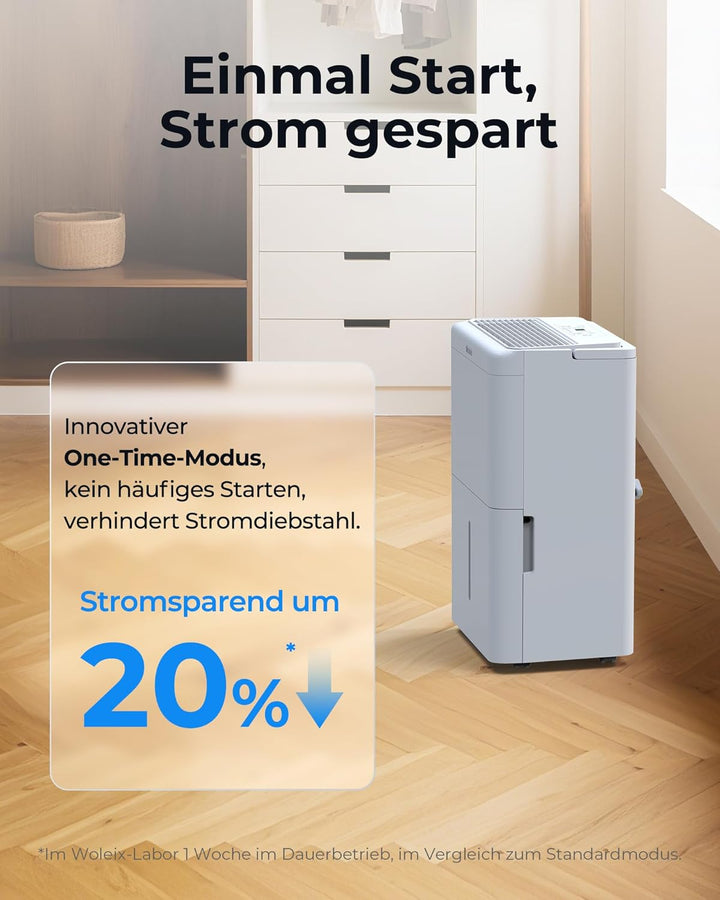 Woleix Luftentfeuchter elektrisch 30L, Entfeuchter elektrisch für Keller, Raumentfeuchter elektrisch