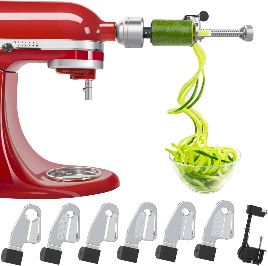 Bestand Spiralschneider-Aufsatz, kompatibel mit KitchenAid-Standmixer, verpackt mit Schälen, Kern un