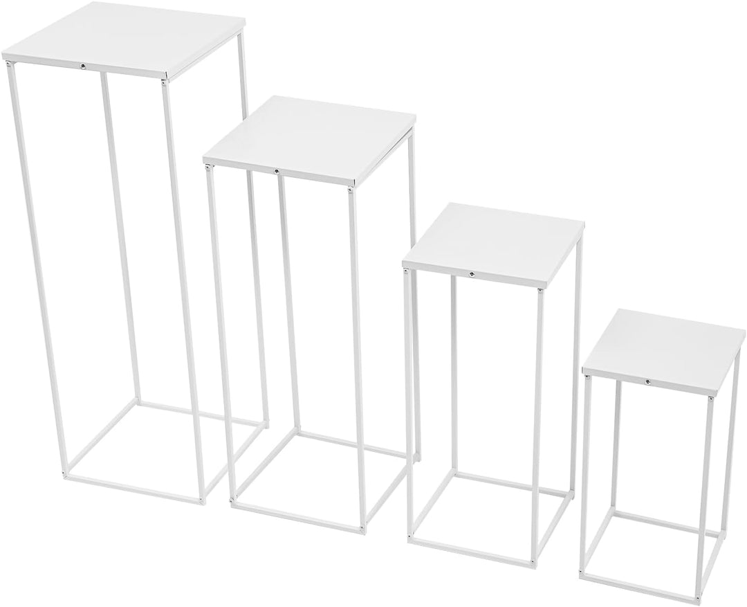 4 Stück Blumensäule Metall Hochzeitsvase Blumensäule Quadratisch Pflanzensäule Dekosäule Blumenhocke