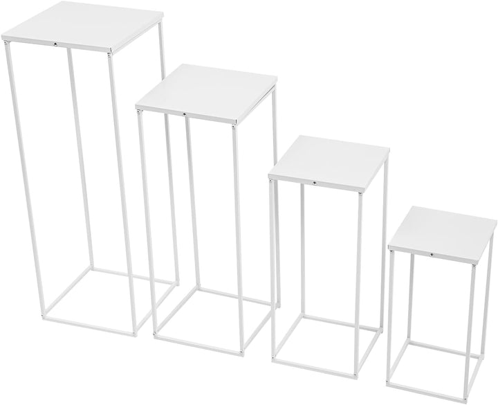 4 Stück Blumensäule Metall Hochzeitsvase Blumensäule Quadratisch Pflanzensäule Dekosäule Blumenhocke