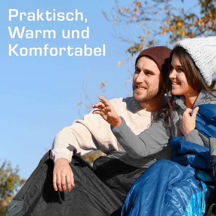 Active Era Premium Mumienschlafsack 250 GSM, Schlafsack Winter & Sommer, 0°C bis 15°C, Indoor und Ou
