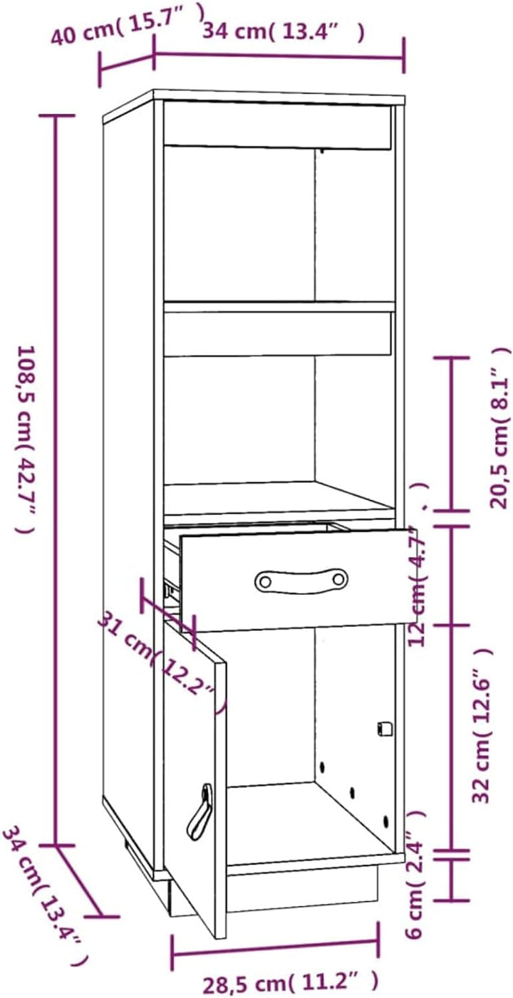 Tidyard Highboard Aufbewahrungsmöbel Sideboard Kommode Vitrine Schrank Hochschrank Beistellschrank B