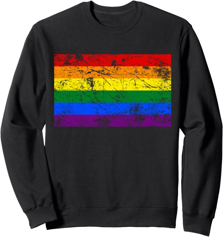 LGBT Gay Lesbian Pride Vintage-Regenbogenfahne Sweatshirt
