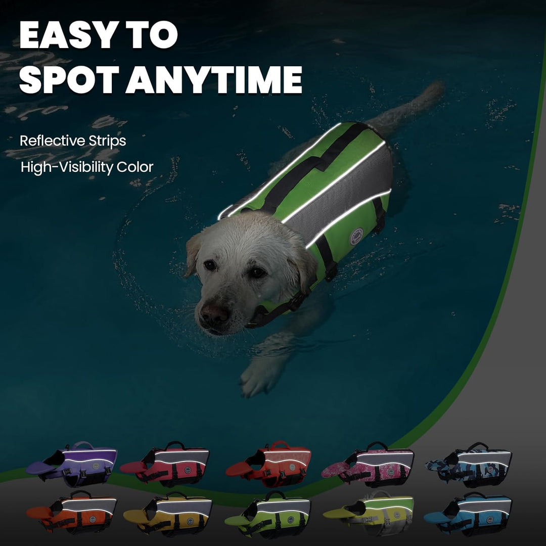VIVAGLORY Front Float Schwimmweste Hund, Hundeschwimmweste für Bootfahren, Schwimmweste with Kopfstü