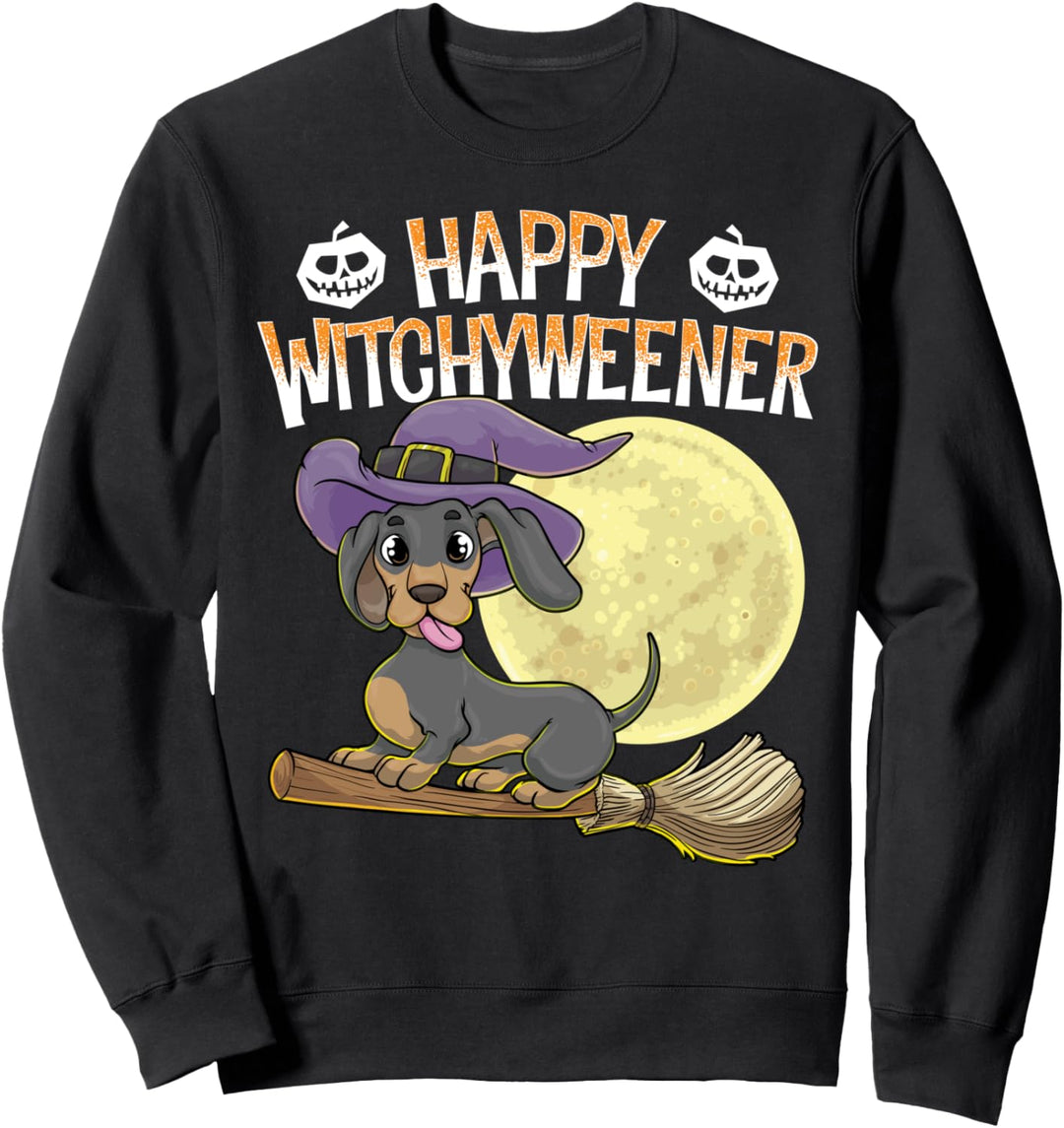Happy Witchyweener Halloween Dackel Hexe Wiener Hund Sweatshirt