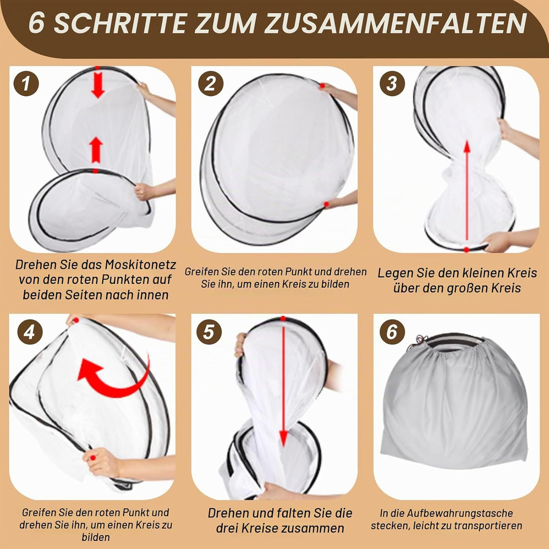 YADODO Moskitonetz Bett Reise Faltbar Pop up Mückennetz Bett 90X 200x 60cm Mücken Mosquito Netz Bett