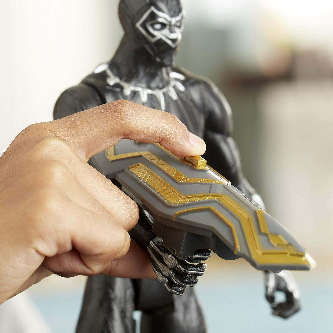 Hasbro E7388 Marvel Avengers Titan Hero Serie Blast Gear Deluxe Black Panther Figur, 30 cm gross, in
