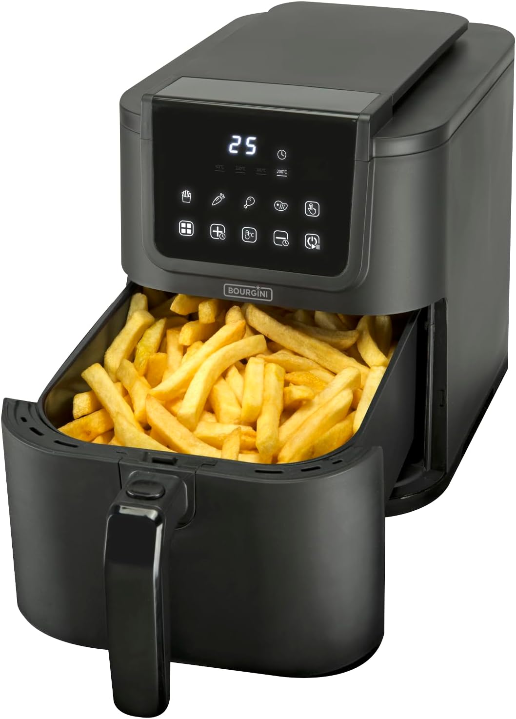 Bourgini Slimfit Airfryer XL – Heissluftfritteuse – 5 Liter – 1500 W – mit keramischer Antihaftbesch